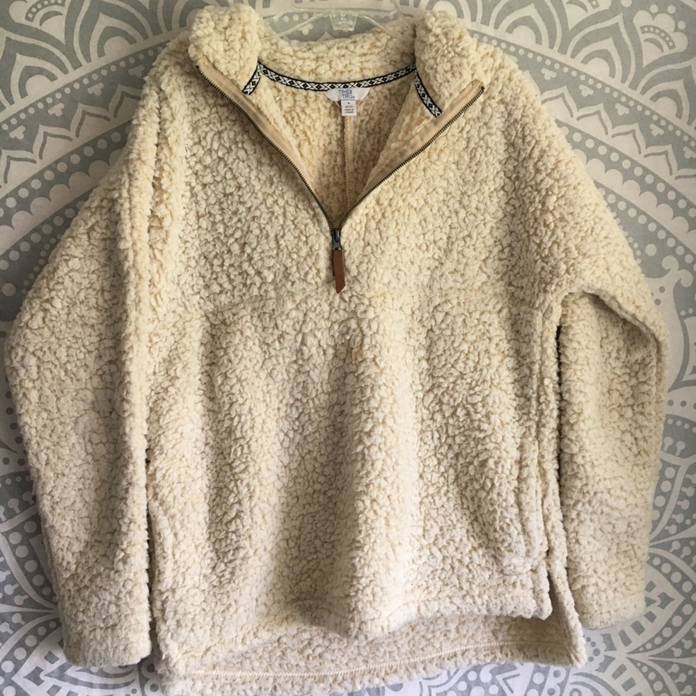 Time and Tru Quarter-zip Teddy Sweater